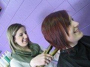 Photo of students in hairdressing class